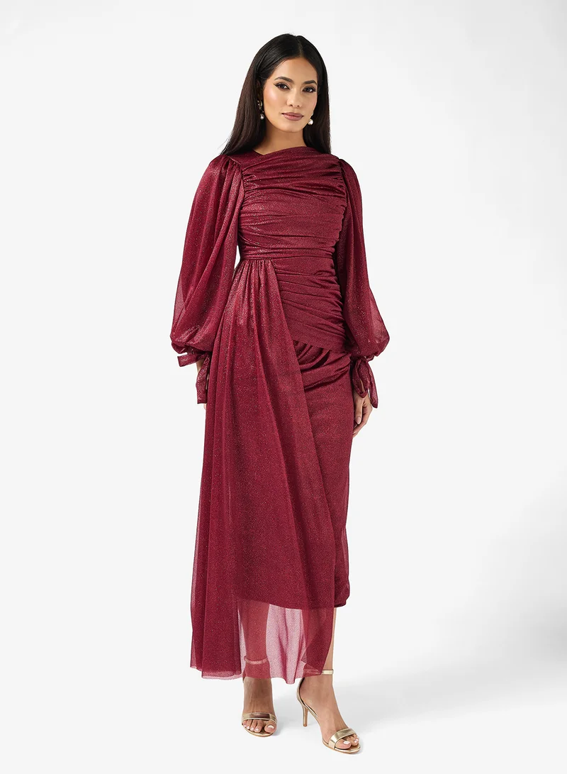 Khizana Draped Shimmer Dress