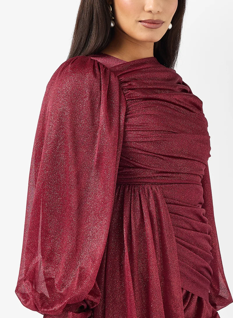 Khizana Draped Shimmer Dress