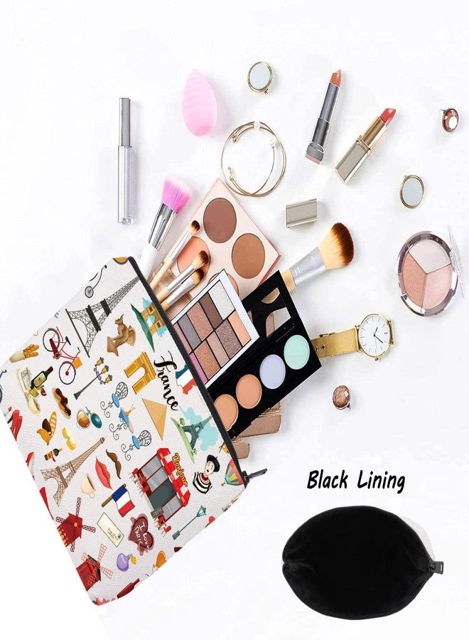 LEVLO France Travel Culture Gift French Theme Travel Pouch Bag Paris Landmarks Gift French Souvenir Gift (France) - Image 3