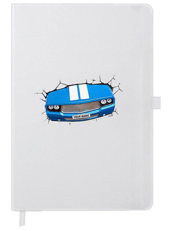 Theodor Designer A5 Thick White Hardcover Notebook Car - Image 1