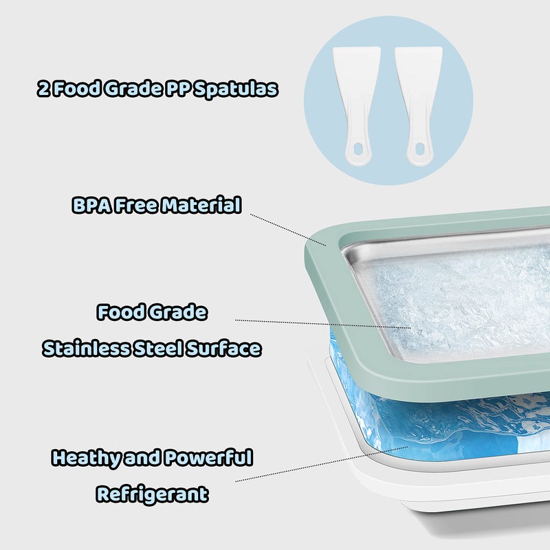 JoyMech Ice Cream Roll Maker Rolled Ice Cream Machine, Sweet Spot Pan, Instant Cold Plate, Ideal for Making Rolled Ice Cream Soft Serve Slushies Frozen Yogurt Sorbet and Gelatod (Aquamarine) - Image 4
