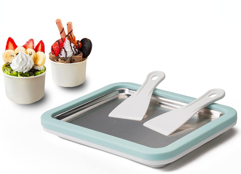 JoyMech Ice Cream Roll Maker Rolled Ice Cream Machine, Sweet Spot Pan, Instant Cold Plate, Ideal for Making Rolled Ice Cream Soft Serve Slushies Frozen Yogurt Sorbet and Gelatod (Aquamarine) - Image 1