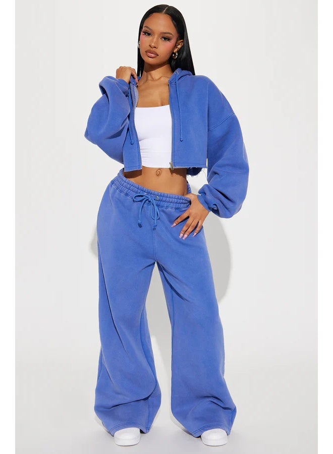 NIBEMINENT Loose Elegant 2 Piece Set Women Solid Long Sleeve Crop Coat Lace Up High Waist Straight Pants Trendy Sports Lady Suit - Image 2