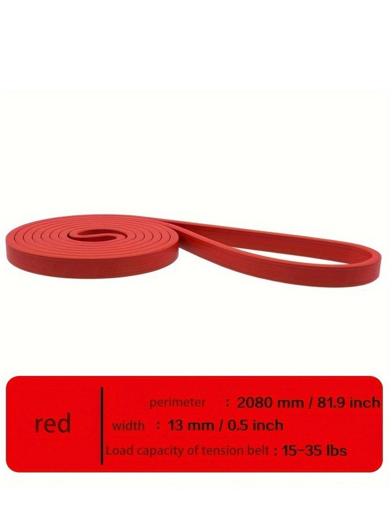 شريط مقاومة 15-35 رطلاً، شريط مساعدة للسحب، شريط تمدد شديد التحمل لتمارين رفع الأثقال، وتقوية العضلات، واليوغا، والتمدد والحركة (أحمر) - Image 2