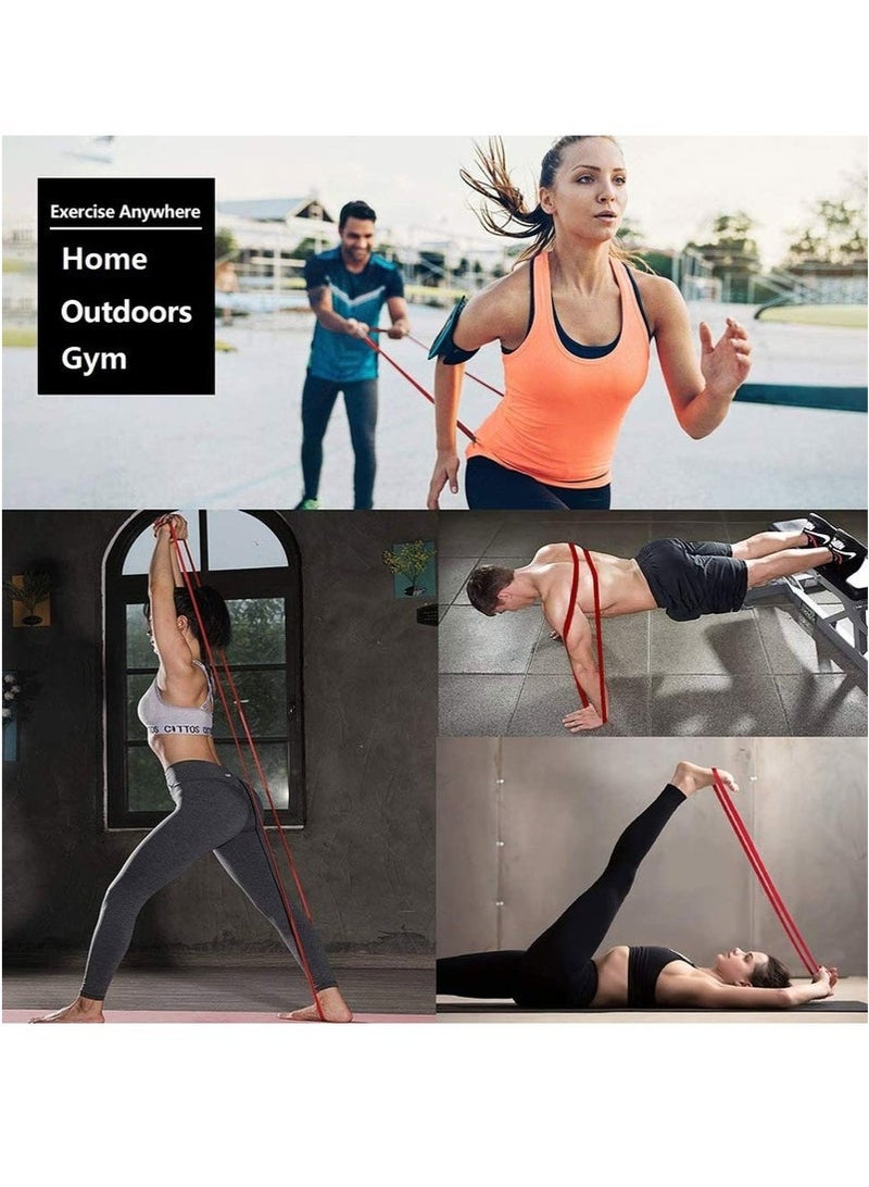 شريط مقاومة 15-35 رطلاً، شريط مساعدة للسحب، شريط تمدد شديد التحمل لتمارين رفع الأثقال، وتقوية العضلات، واليوغا، والتمدد والحركة (أحمر) - Image 5