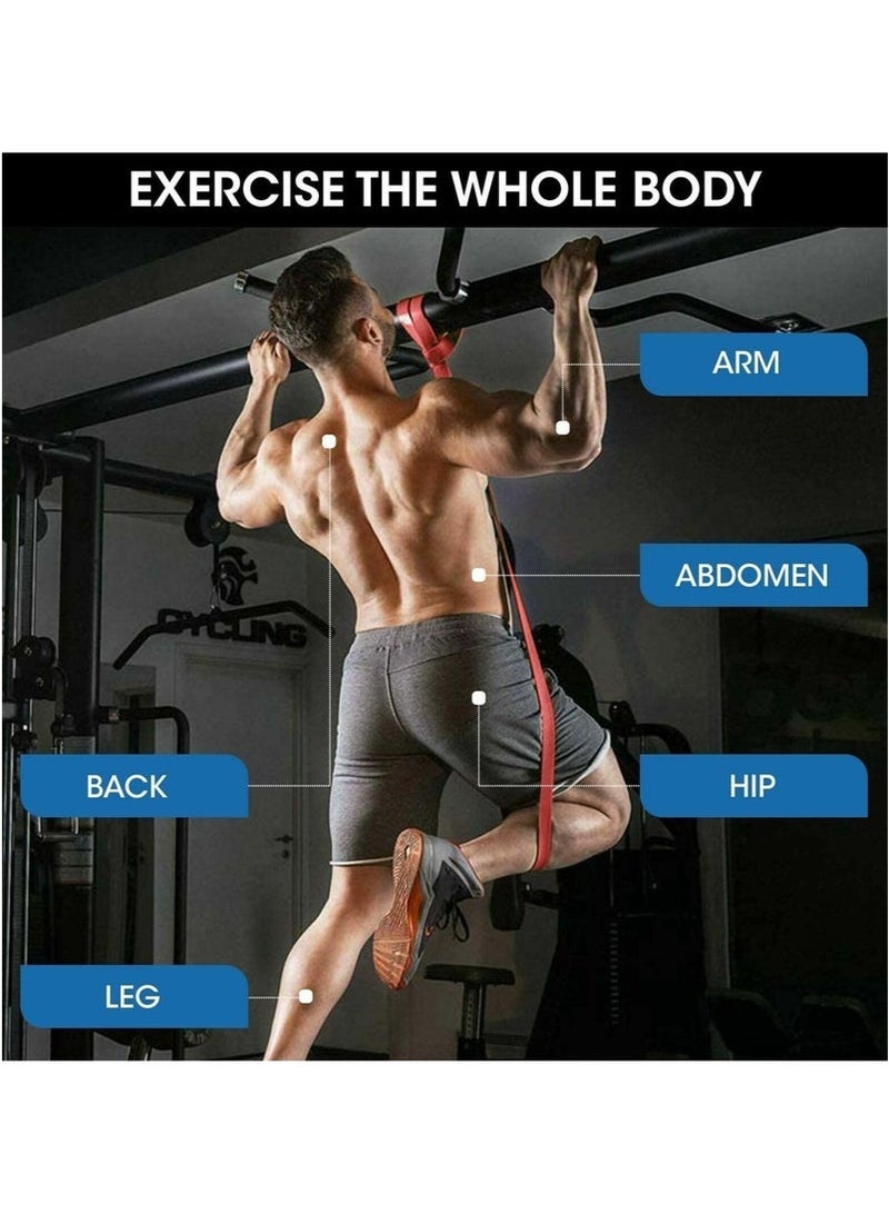 شريط مقاومة 15-35 رطلاً، شريط مساعدة للسحب، شريط تمدد شديد التحمل لتمارين رفع الأثقال، وتقوية العضلات، واليوغا، والتمدد والحركة (أحمر) - Image 4