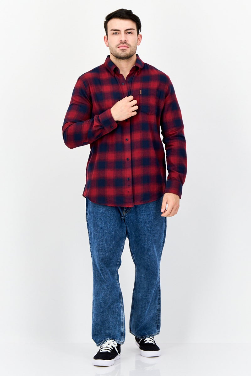 Chaps Men Regular Fit Plaid Long Sleeve Casual Shirts, Multicolor - Image 3