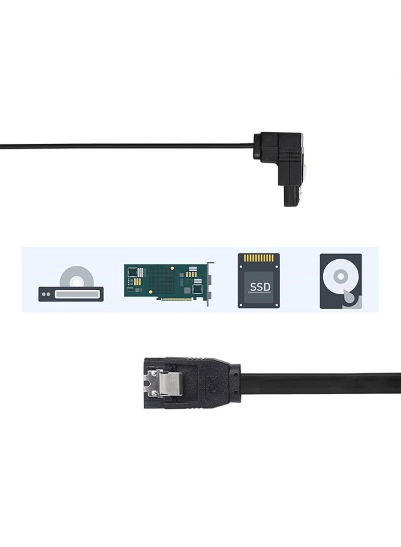 90 Degree Right Angle SATA III 6.0 Gbps SATA Cable (SATA 3 Cable) Black, 30 CM  - Image 3
