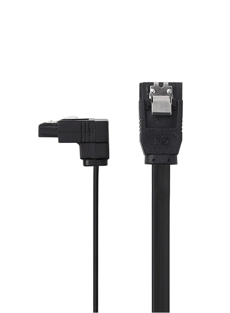 90 Degree Right Angle SATA III 6.0 Gbps SATA Cable (SATA 3 Cable) Black, 30 CM  - Image 1