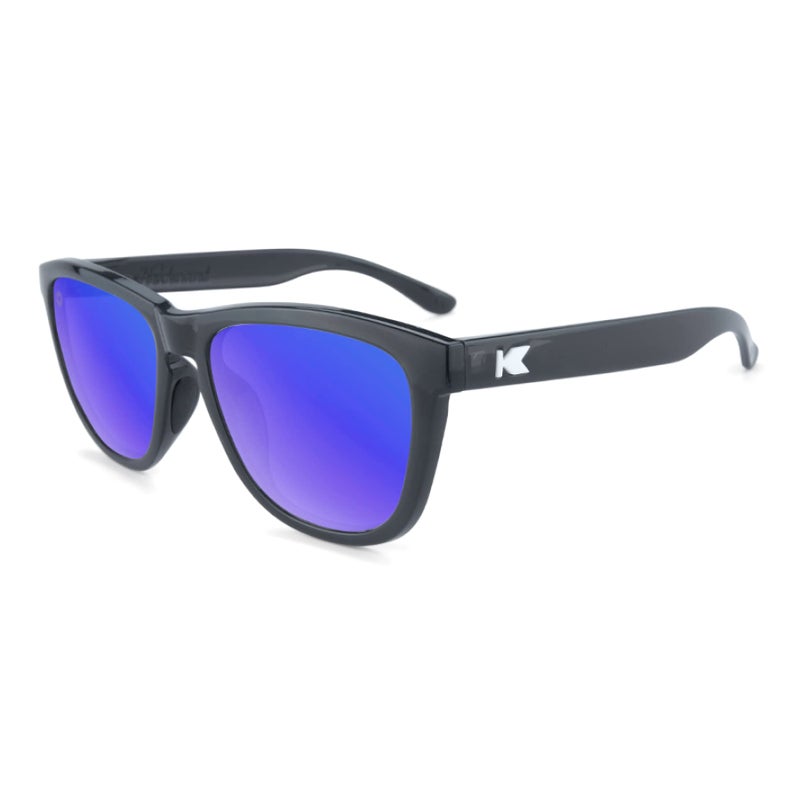 Knockaround Premiums Sport - Polarized Running Sunglasses for Women & Men - Impact Resistant Lenses & Full UV400 Protection, Jelly Black Frame/Blue Moonshine Lenses - Image 1