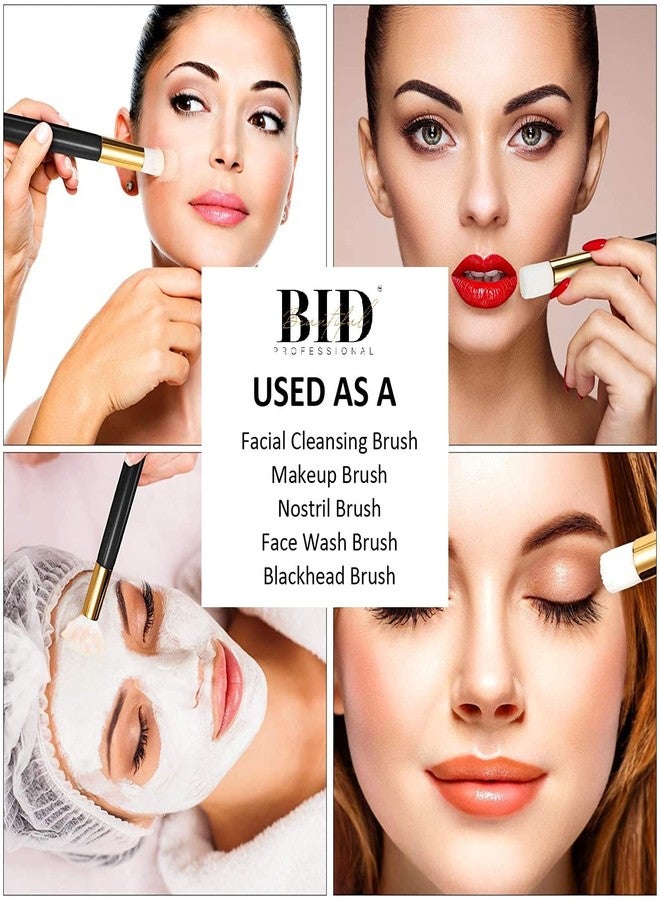 BID 5 Pieces Pack Lash Shampoo Brushes Facial Cleansing Brushes Nose Pore Deep Cleaning Brush Peel off Blackhead Removing Brush Tool Cosmetic Lash Cleanser Brush Eyelash Extensions (Black) - Image 4