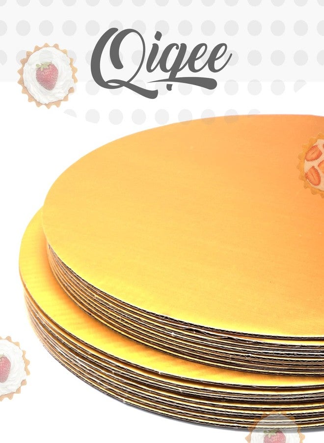 qiqee ألواح كيك ذهبية دائرية مقاس 6 بوصات من qiqee، عبوة من 40 قطعة، قواعد دائرية، طبق كيك من الورق المقوى الآمن غذائياً (أرق ولكن أقوى) - Image 4