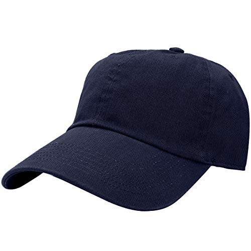 Falari Classic Baseball Cap Dad Hat 100% Cotton Soft Adjustable Size Navy - Image 1