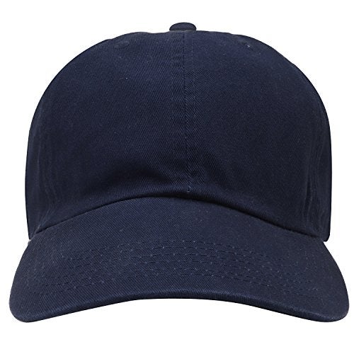 Falari Classic Baseball Cap Dad Hat 100% Cotton Soft Adjustable Size Navy - Image 4