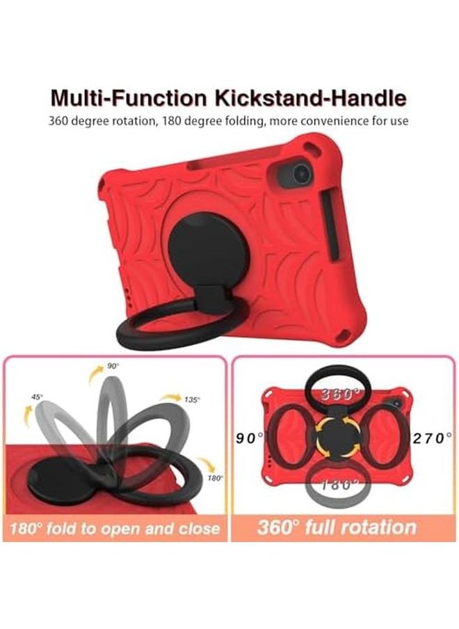 erorex - Huawei Mediapad M5 Lite 8 Inch Case Lightweight Eva Rugged Shockproof Full Cover Stand Case With 360 Rotating Handle For Huawei Mediapad M5 Lite 8 Inch Tablet Case For Kids (Red) - Image 1