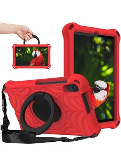 Huawei Mediapad M5 Lite 8 Inch Case Lightweight Eva Rugged Shockproof Full Cover Stand Case With 360 Rotating Handle For Huawei Mediapad M5 Lite 8 Inch Tablet Case For Kids (Red)