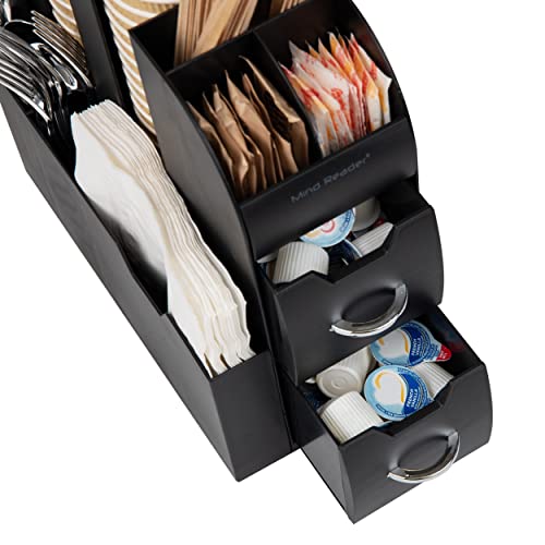 Mind Reader Single Serve Coffee Pod Drawer and Cup Condiment Set, 2 Pcs., 36 Pod Capacity, 5.35"L x 11.25"W x 11.15"H, Black - Image 5