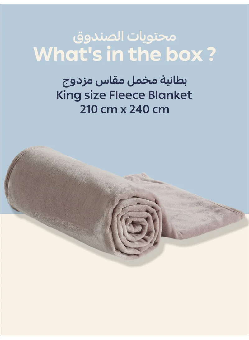 Donetella Fleece Blanket, King Size 210x240 cm, 300 GSM, Lightweight Ultra Soft & Warm Solid Throw Blanket, Cozy  for Sofa, Bed & Couch