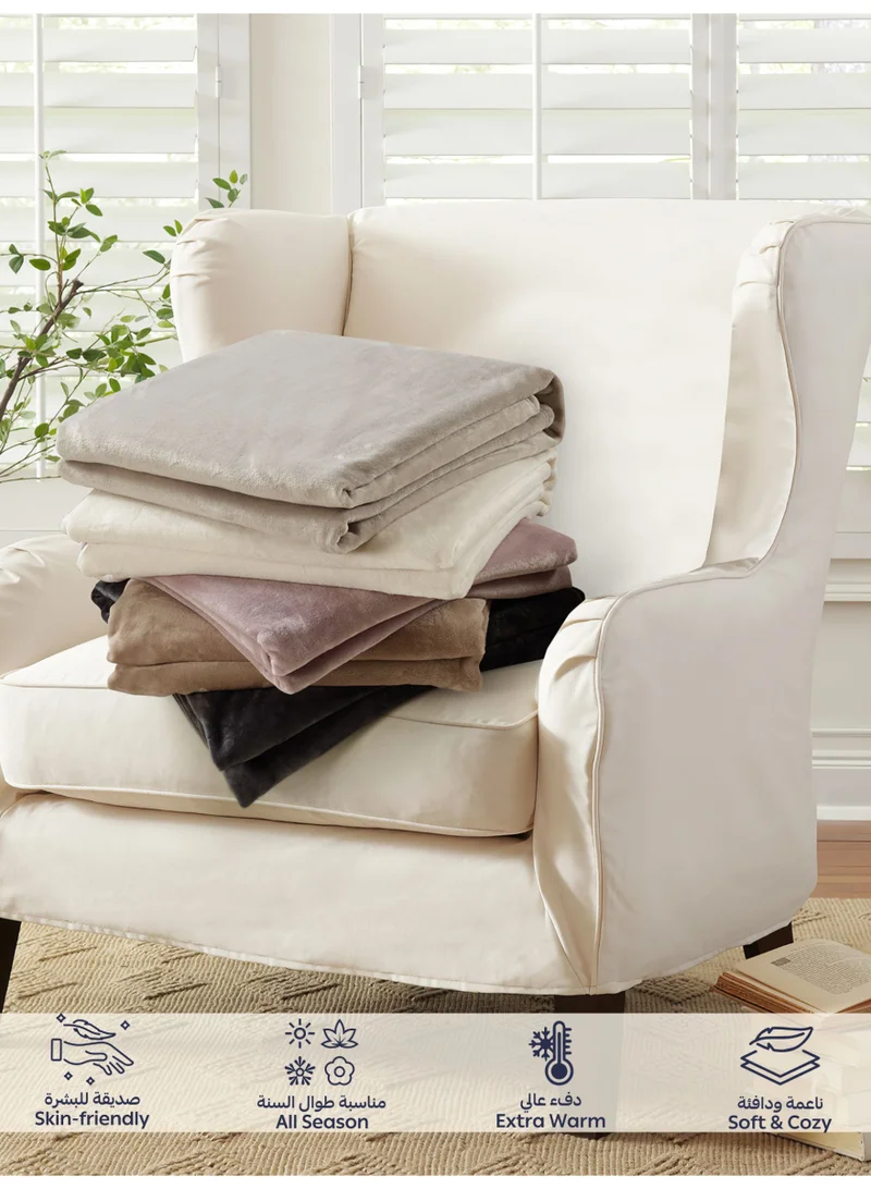 Donetella Fleece Blanket, King Size 210x240 cm, 300 GSM, Lightweight Ultra Soft & Warm Solid Throw Blanket, Cozy  for Sofa, Bed & Couch