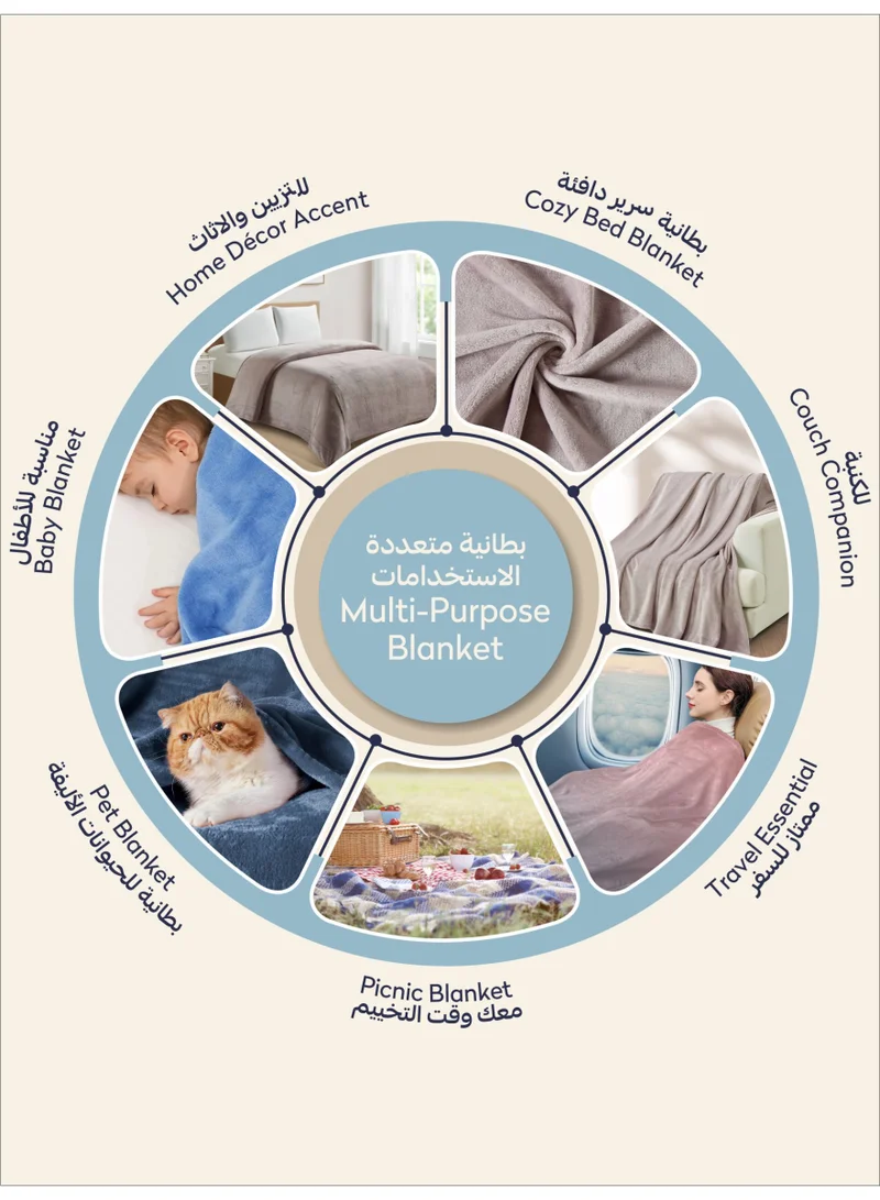 Donetella Fleece Blanket, King Size 210x240 cm, 300 GSM, Lightweight Ultra Soft & Warm Solid Throw Blanket, Cozy  for Sofa, Bed & Couch
