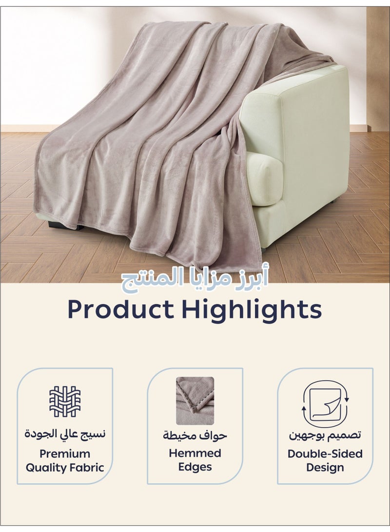 Donetella Fleece Blanket, King Size 210x240 cm, 300 GSM, Lightweight Ultra Soft & Warm Solid Throw Blanket, Cozy  for Sofa, Bed & Couch  - Image 4