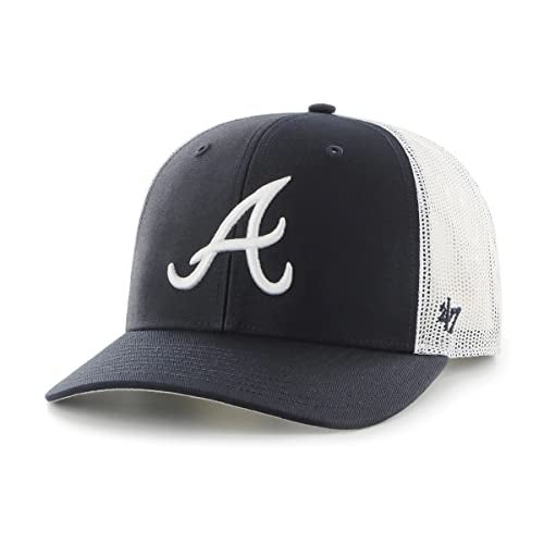 47 '47 MLB Trucker Snapback Adjustable Hat, Adult One Size Fits All (as1, Alpha, one_Size, Atlanta Braves, One Size) - Image 1