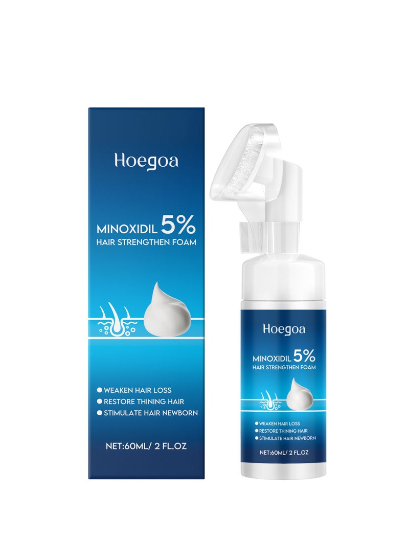 HOEGOA 5% Minoxidil Foam for Hair Growth Hair Strengthen Foam to Stop Thinning and Hair Loss for Men and Women, Scalp Care and Volume and Fluff, 60ml/2fl oz  - Image 1
