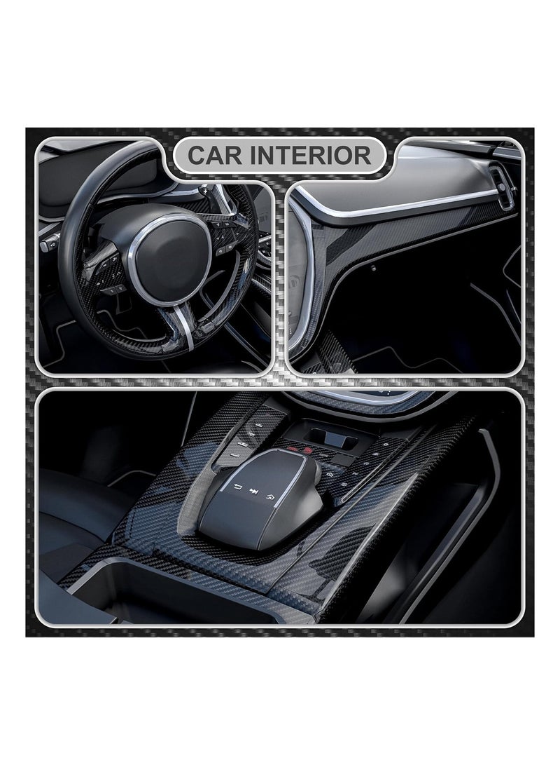 6D Gloss Carbon Fiber Vinyl Wrap Film, 150x30cm Self Adhesive Car Wrap Sticker, Bubble Free Anti Scratch UV Resistant Carbon Fiber Film for Car Interior, Auto Modification & DIY Surface Decoration - Image 4