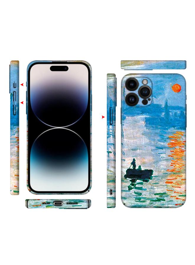 Apple iPhone 15 Pro Art Oil Painting Phone Case - Claude Monet Sunrise Impression - Full Pack Frosted Cool Creative Lens Anti Drop Case - Image 1