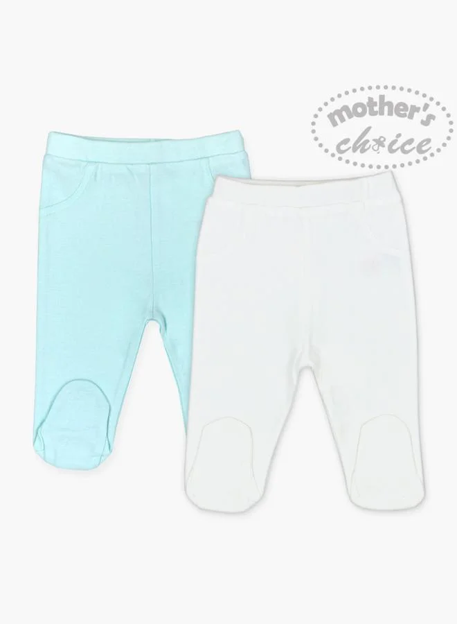 Luna & Lily Pack of 2 -Premium 100% Cotton Baby Footed Pants