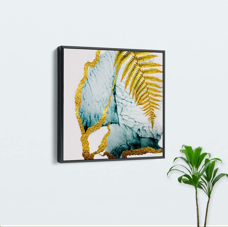 PAPER PLANE DESIGN Luxury Wall Art Floating Frame Floral Canvas Painting (18 x18 inch) Multicolour - Image 3