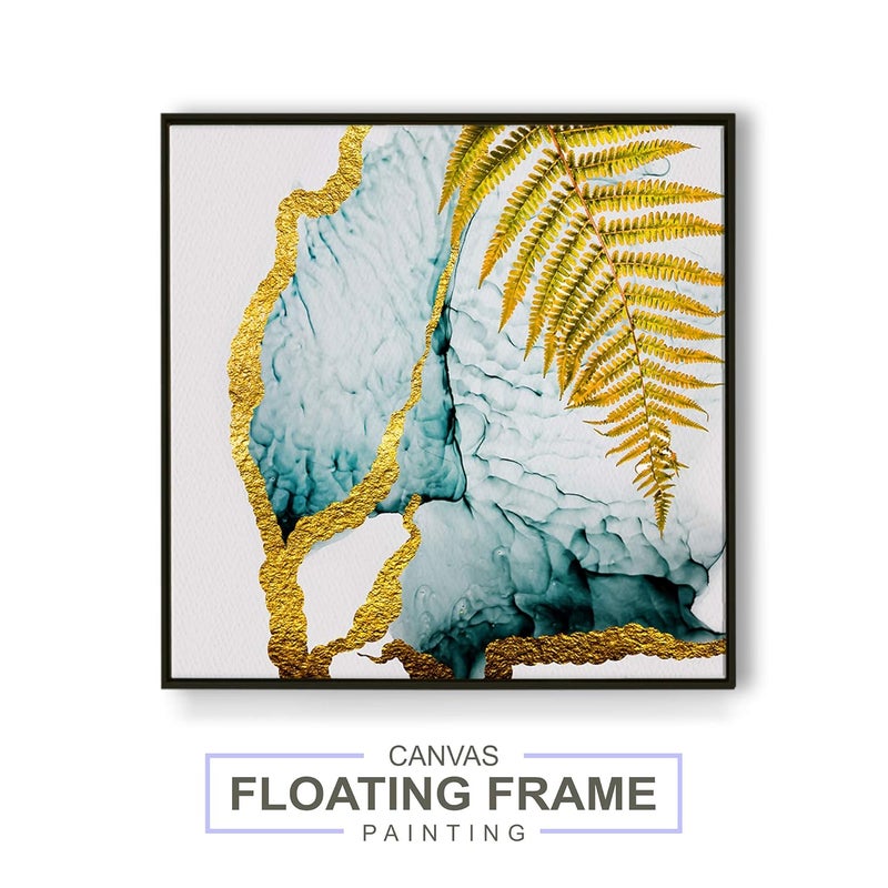 PAPER PLANE DESIGN Luxury Wall Art Floating Frame Floral Canvas Painting (18 x18 inch) Multicolour - Image 2