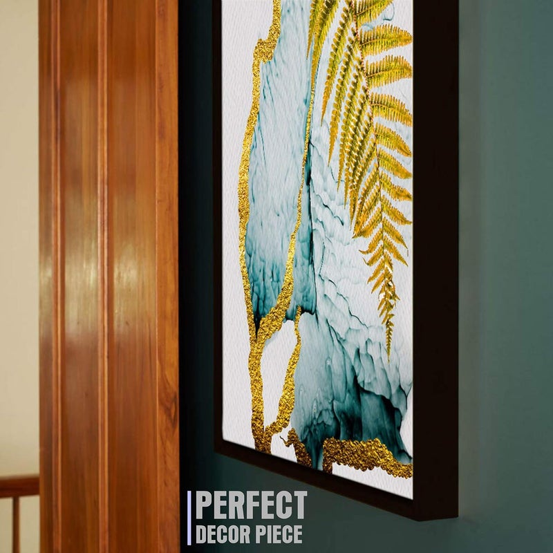 PAPER PLANE DESIGN Luxury Wall Art Floating Frame Floral Canvas Painting (18 x18 inch) Multicolour - Image 5