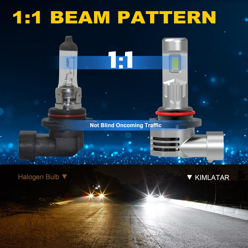 KIMLATAR 9005 Bulbs,60000LM Upgraded 900% Brightness with Fan Cooling Super Bright 1:1 Halogen Size 80000Hrs Long Lifespan 9005/HB3 Fog Lights Pack of 2 - Image 2
