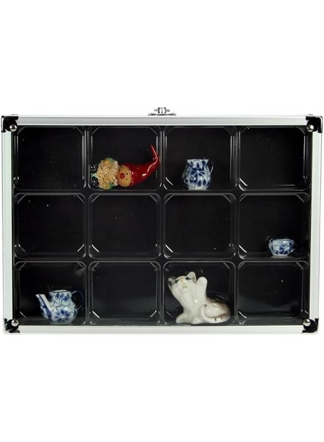 Arabest Aluminum Display Case for Lego, Rocks, Gems, and Minerals 