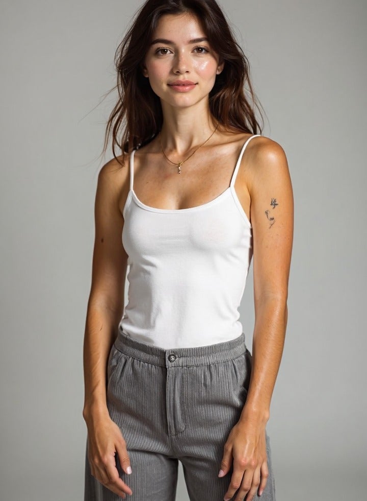 فيوتشر توب حريمي بحمالات رفيعة – عبوة قطعتين (أسود وأبيض) M - Image 3