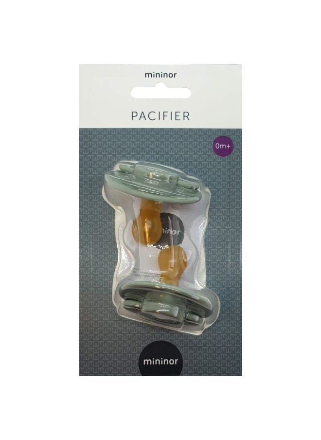 Mininor Round Pacifier Latex  0M+  2pcs  Willow Green  - Image 3