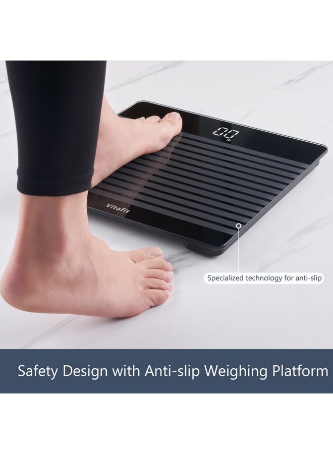 Vitafit Anti-Slip Smart Digital Bathroom Scale for Body Weight, FSA HSA Store Eligible, High Accuracy Assured by Weighing Professional Since 2001, BMI with App,Black - Image 4