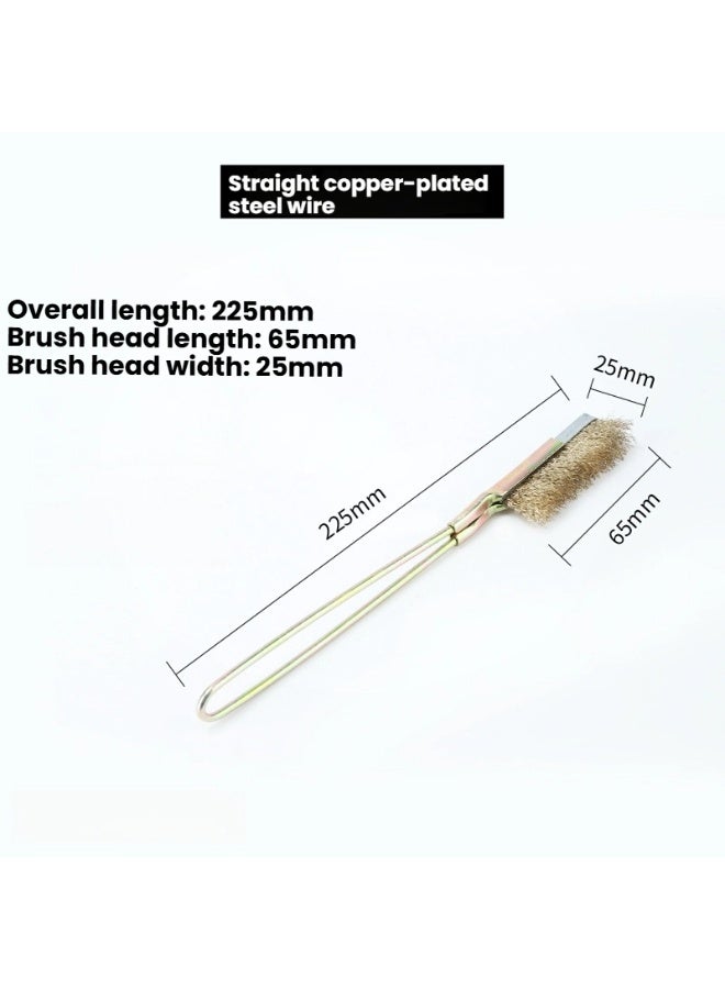 Set of 2 Premium Straight Copper Plated Stainless Steel Wire Brushes with Perfectly Proportioned Sizes for Powerful and Efficient Cleaning - Image 3