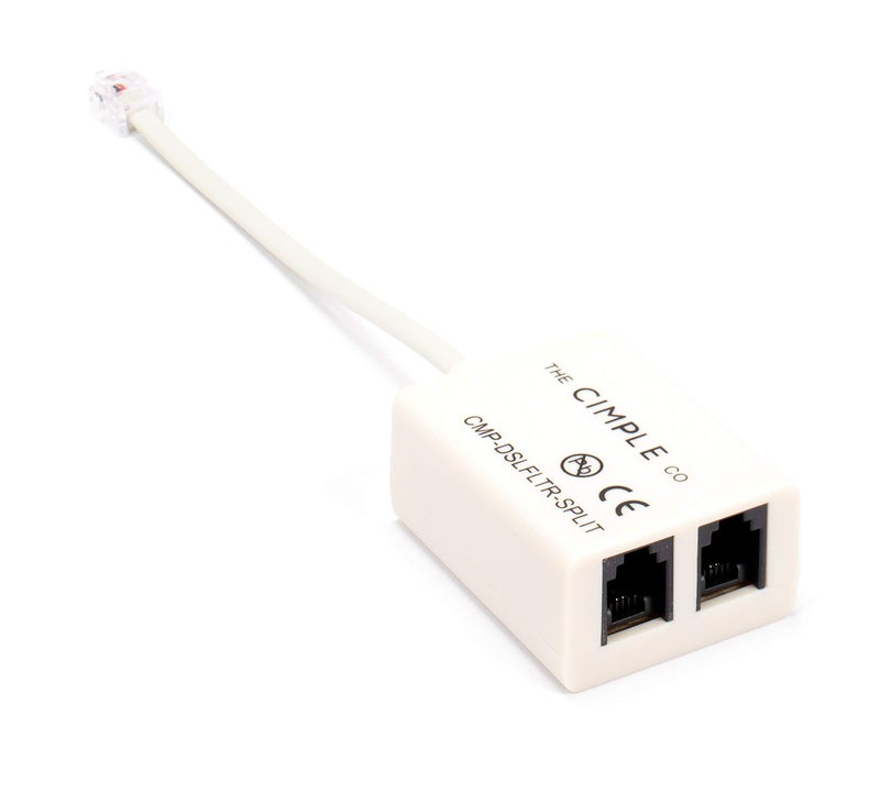 THE CIMPLE CO Modem Phone Filter, 1 Pack, DSL Splitter, 2 Wire, 1 Line, Removes Noise from Phone Lines, for Fax, Landline, Satellite, and Printer, Ivory - Image 1