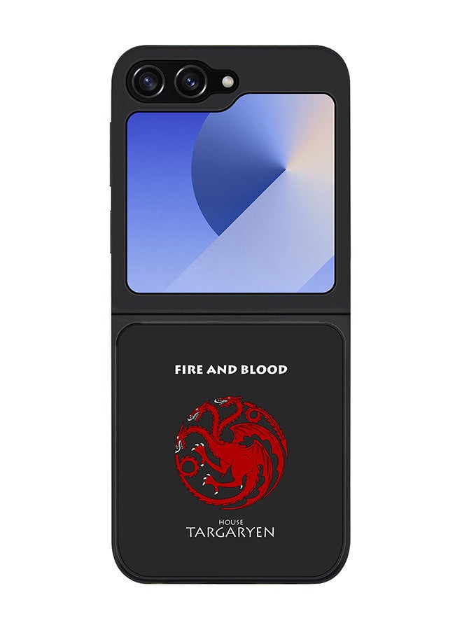 Stylizedd Rugged Black edge case for Samsung Galaxy Z Flip7 FE, Slim fit Soft Case Flexible Anti Drop TPU Gel Thin Cover -  GOT House Targaryen - Image 1