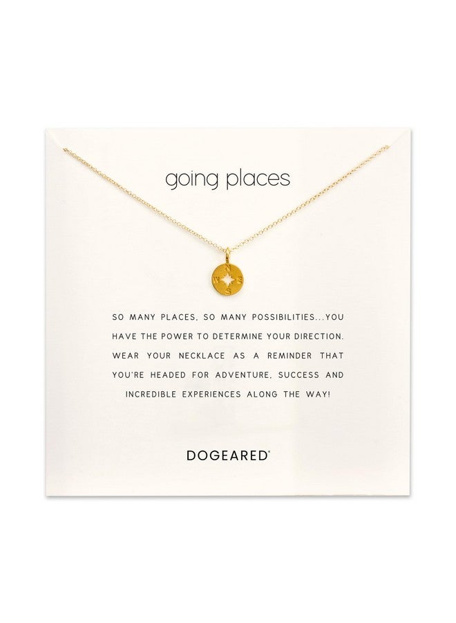 Dogeared Going Places Compass Necklace Gold Dipped - Image 1