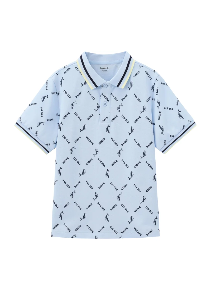 Kids Boys Lapel short-sleeved T-shirt