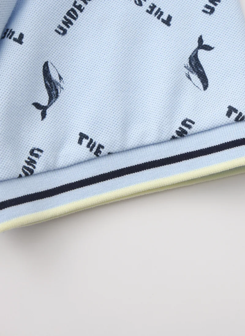 Balabala Blue Kids Boys Lapel short-sleeved T-shirt for Men | Best Price UAE