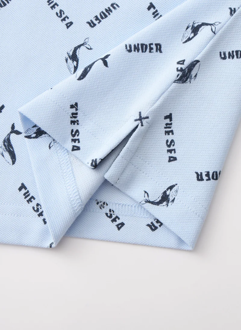 Balabala Blue Kids Boys Lapel short-sleeved T-shirt for Men | Best Price UAE