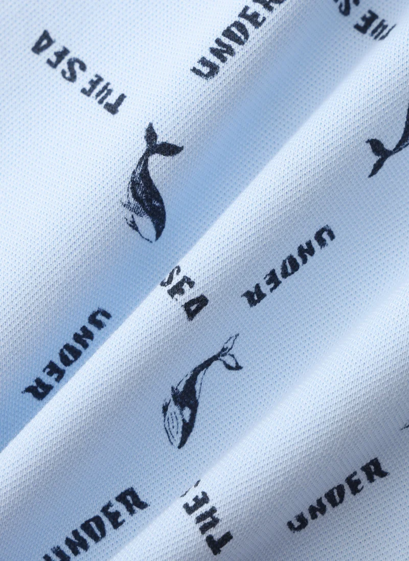 Balabala Blue Kids Boys Lapel short-sleeved T-shirt for Men | Best Price UAE