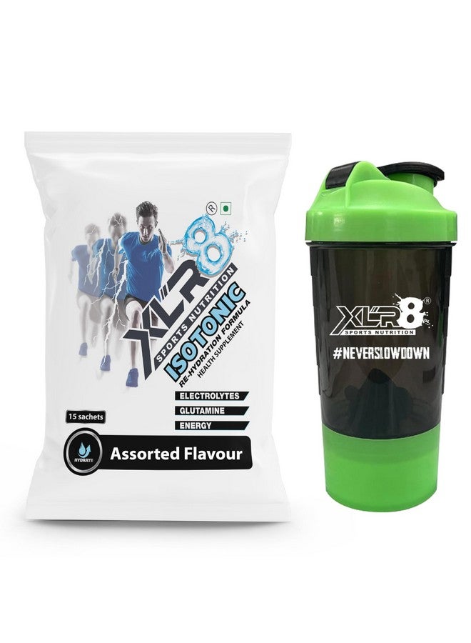 XLR8 Electrolytes Powder | Energy Drink Hydration Powder - Assorted, 300g & Shaker | Isotonic Gym Workout & Endurance Supplement - Image 1