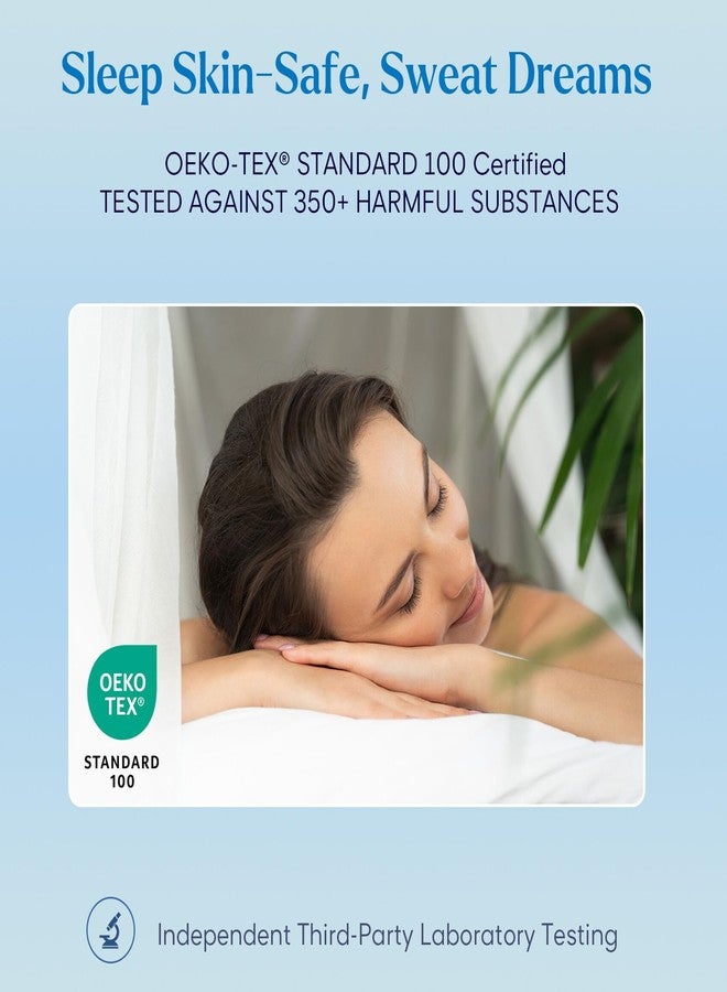 جي اس دي طقم ملاءات سرير JSD بلون وردي باهت، مصنوع من 100% فيسكوز مستخلص من الخيزران، مقاس كوين، ملاءات باردة لمن يعانون من الحرارة الزائدة أثناء النوم، ملاءات سرير ناعمة حريرية تسمح بمرور الهواء، جيب عميق إضافي - Image 3