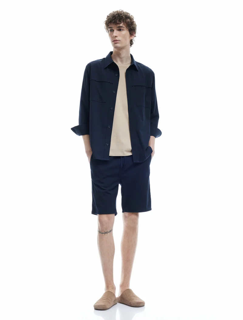 كوتون Drawstring Shorts