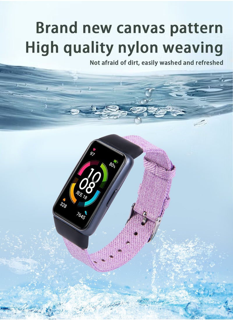 X-level Fashionable Canvas Nylon Wrist Strap Watch Band Compatible with Honor Band 6/Breathable Waterproof Comfortable And Environmentally friendly Replacement Bands  - Image 4